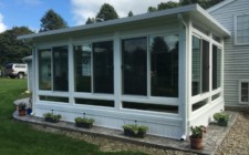 Studio Sunroom in Shelby Township with Stamped Concrete Floor