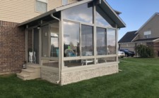 3 Season Gable Sunroom with Faux Stone Skirting - Northville