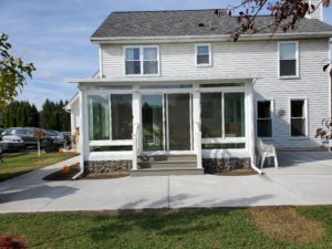 4 Season Sunroom with Faux Brick Skirting - Almont Michigan